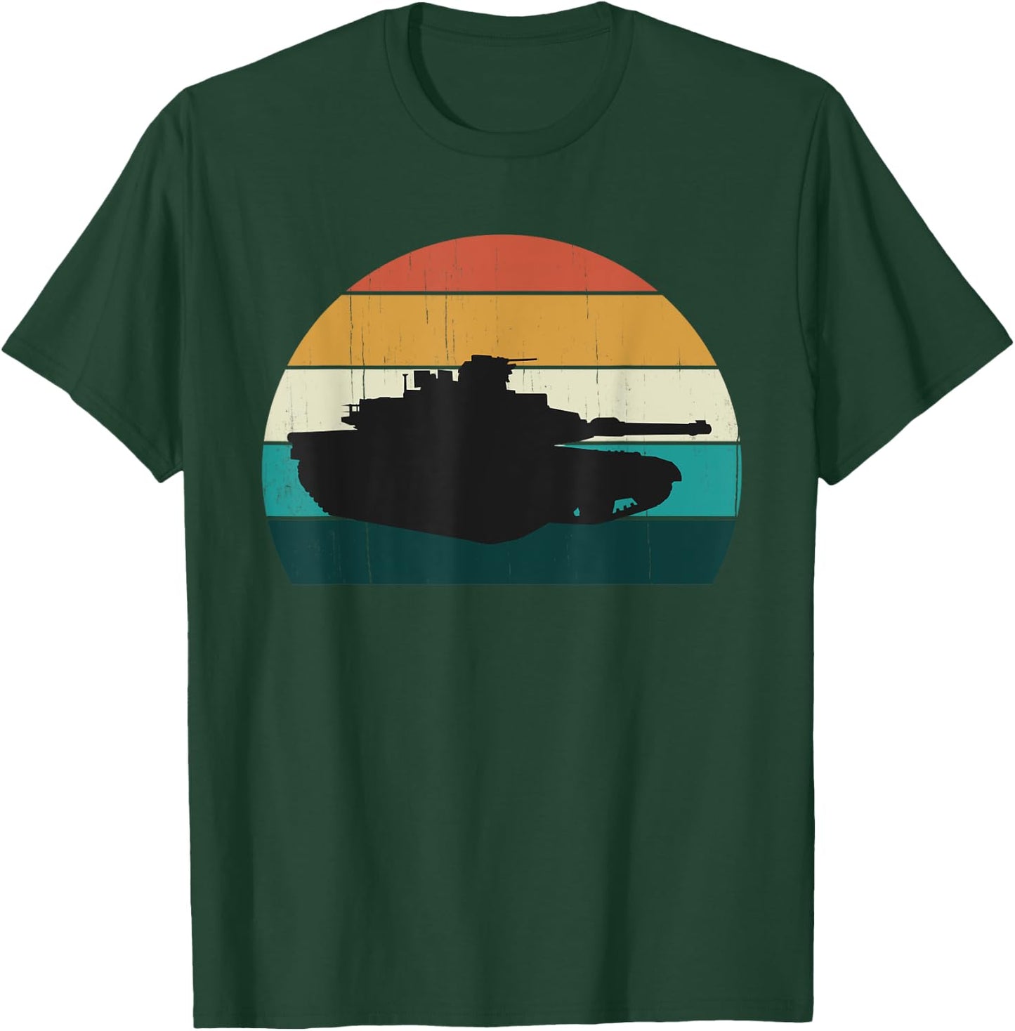 Vintage Abrams M1 - Retro Sunset American Main Battle Tank T-Shirt - T-Shirt | Forest