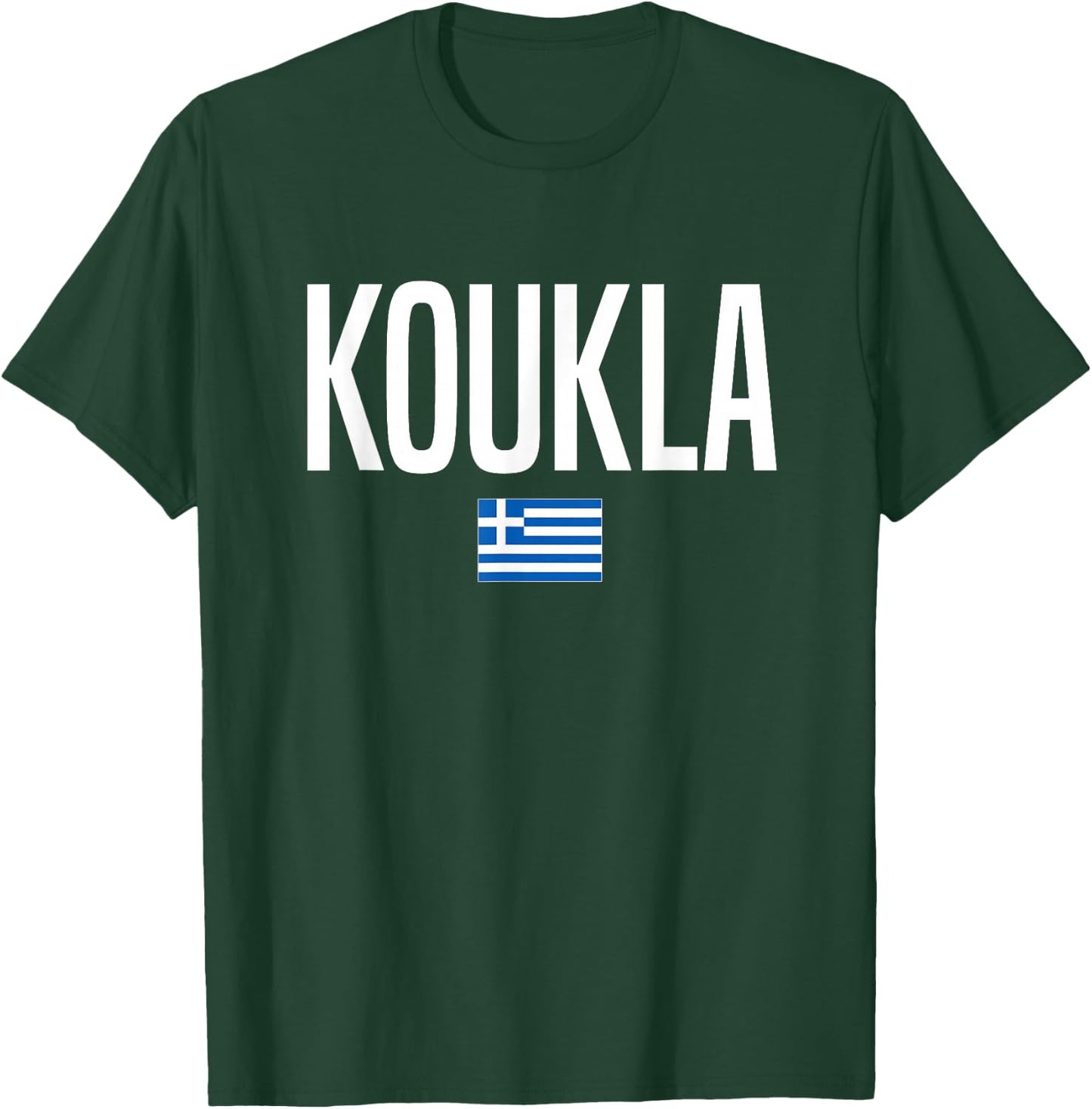 Greek Phrases Gifts Co. Koukla in Greek Greece - -Adults, Black, Small, Short Sleeve, Crew Collar, Modern, Quick Dry, Spring T-Shirt - T-Shirt | Forest