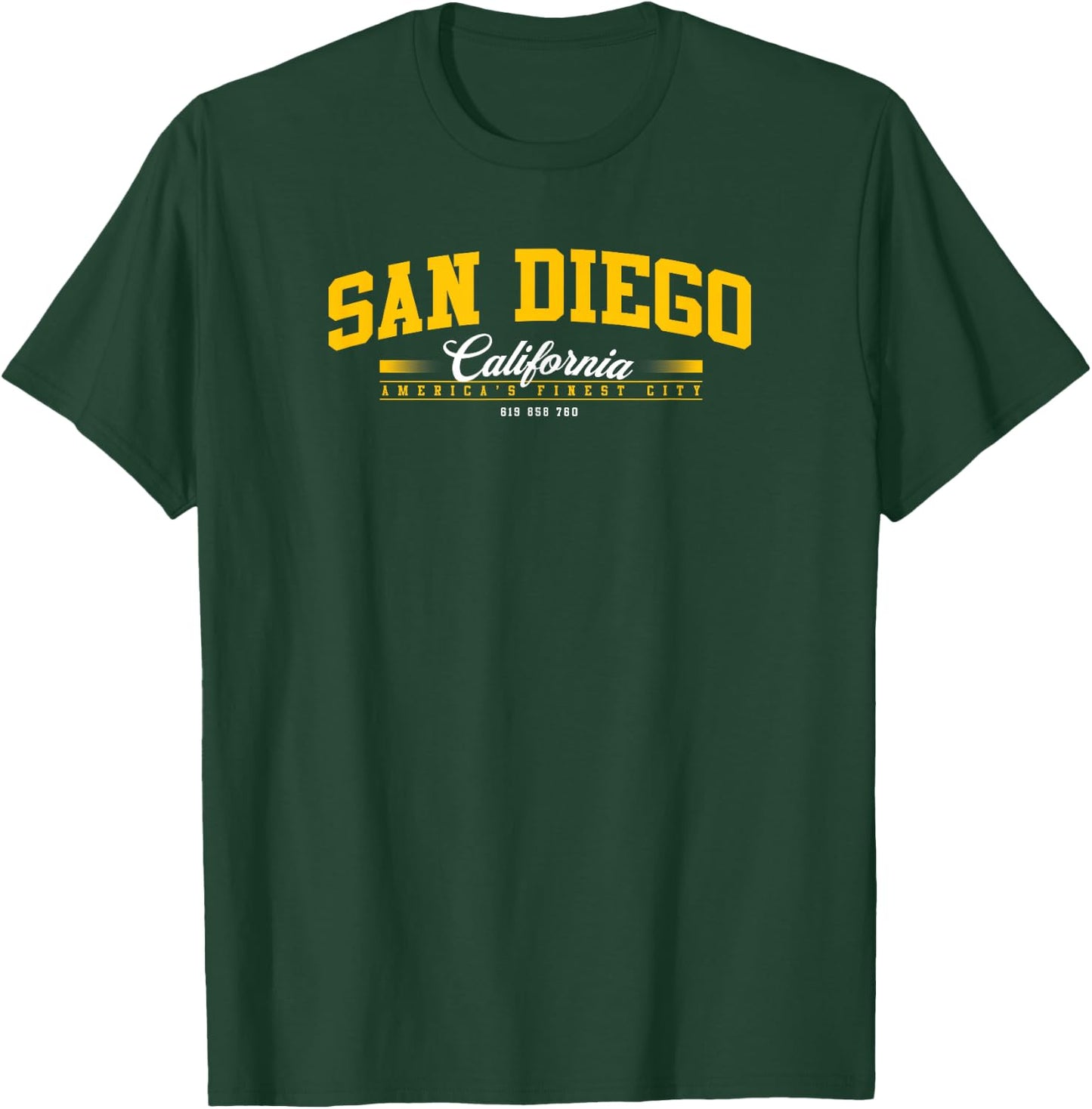 San Diego California America's Finest City 619 858 760 T-Shirt - T-Shirt | Forest