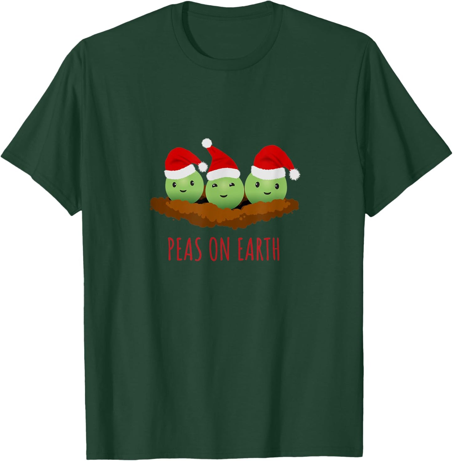 Funny Christmas Party Peas On Earth T-Shirt - T-Shirt | Forest