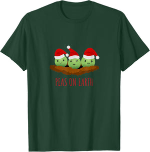 Funny Christmas Party Peas On Earth T-Shirt - T-Shirt | Forest
