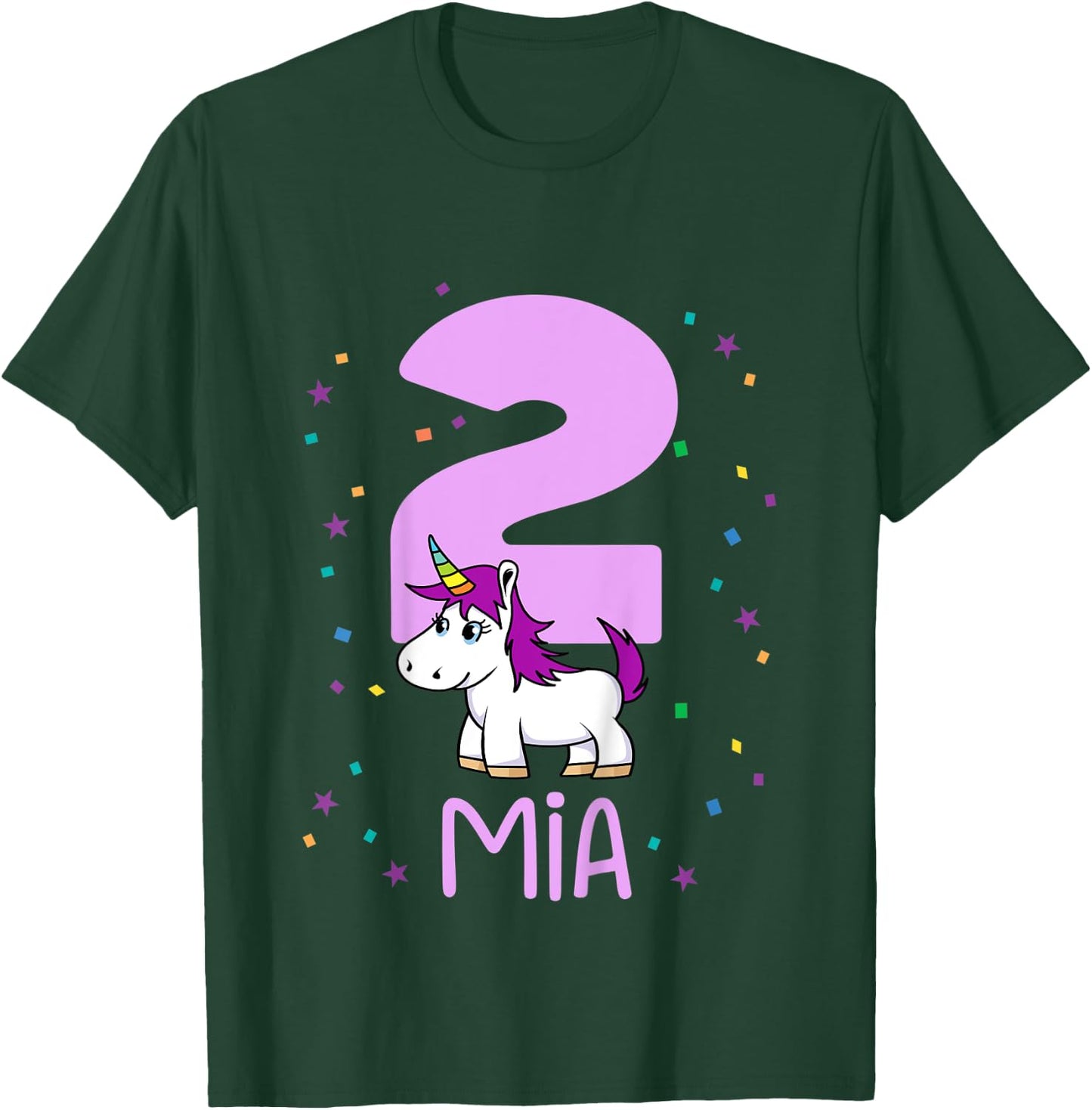 Kids I am 2 years and my name is Mia T-Shirt - T-Shirt | Forest