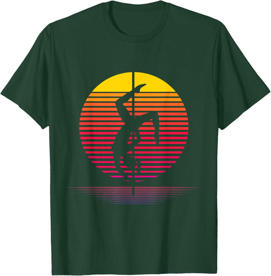 Proud Poledancing Gifts Retro Pole Dancing Silhouette - Women's Black Small Classic Fit Short Sleeve T-Shirt - T-Shirt | Forest