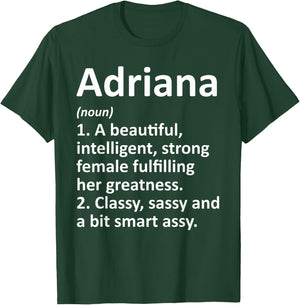 ADRIANA Definition Personalized Name Funny Christmas Gift T-Shirt - T-Shirt | Forest