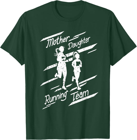 Cool Mother Daughter Running Team | Funny Runner Tandem Gift T-Shirt - T-Shirt | Forest