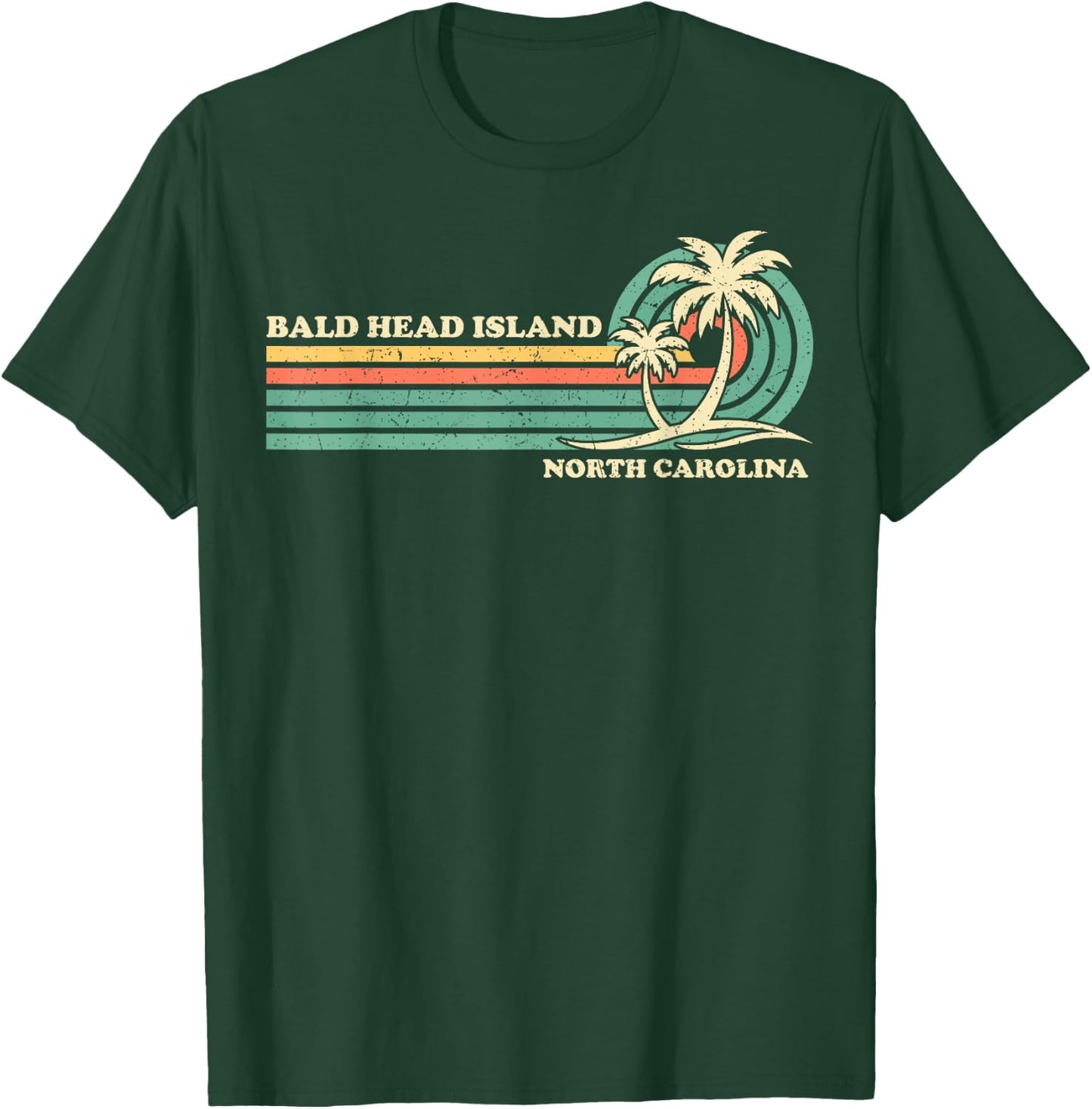 Summer Vacation Vintage Retro Carolina Bald Head Island Men Women Kids T-Shirt - T-Shirt | Forest