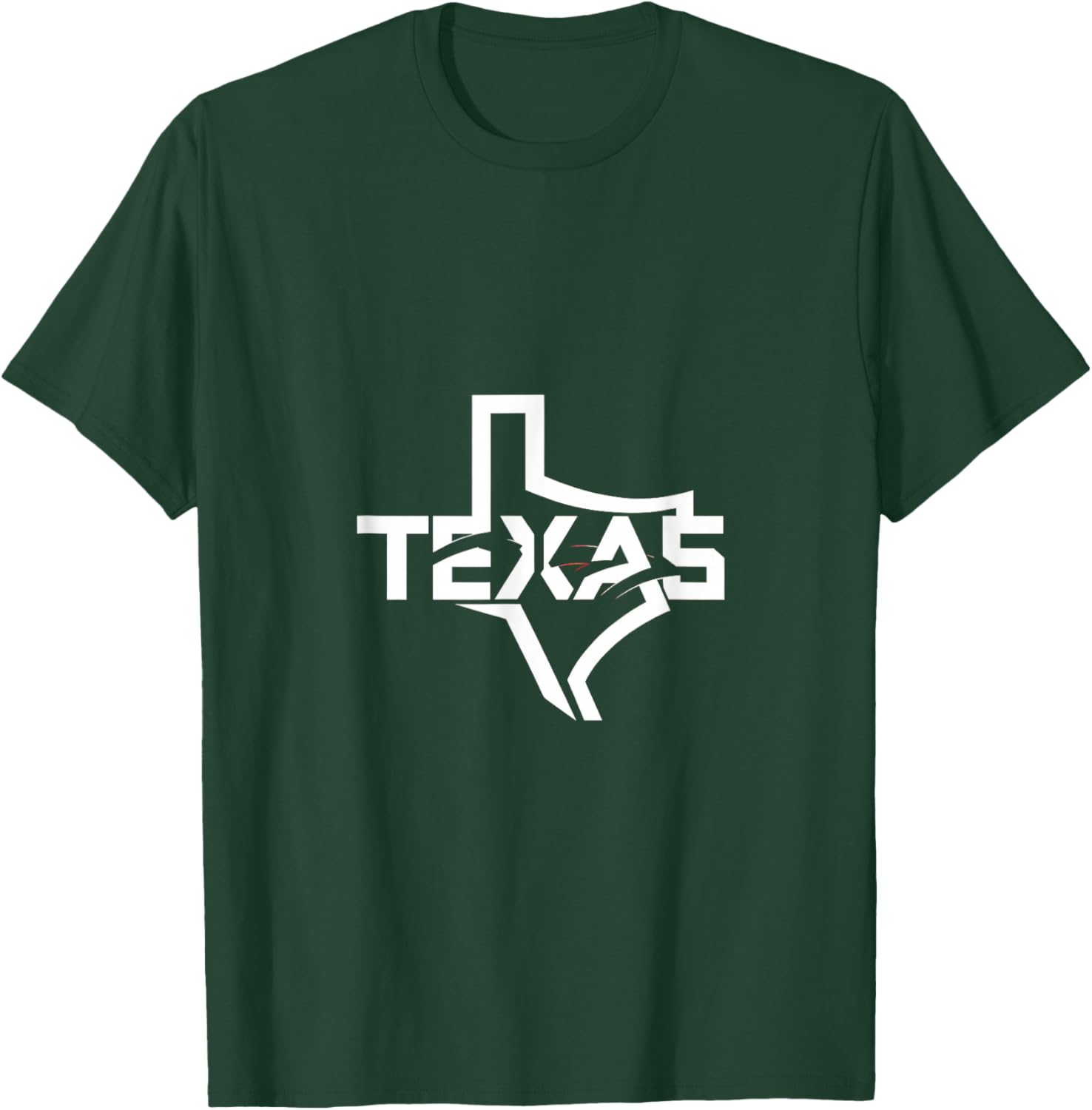 Map of Texas in a Stylized Font T-Shirt - T-Shirt | Forest