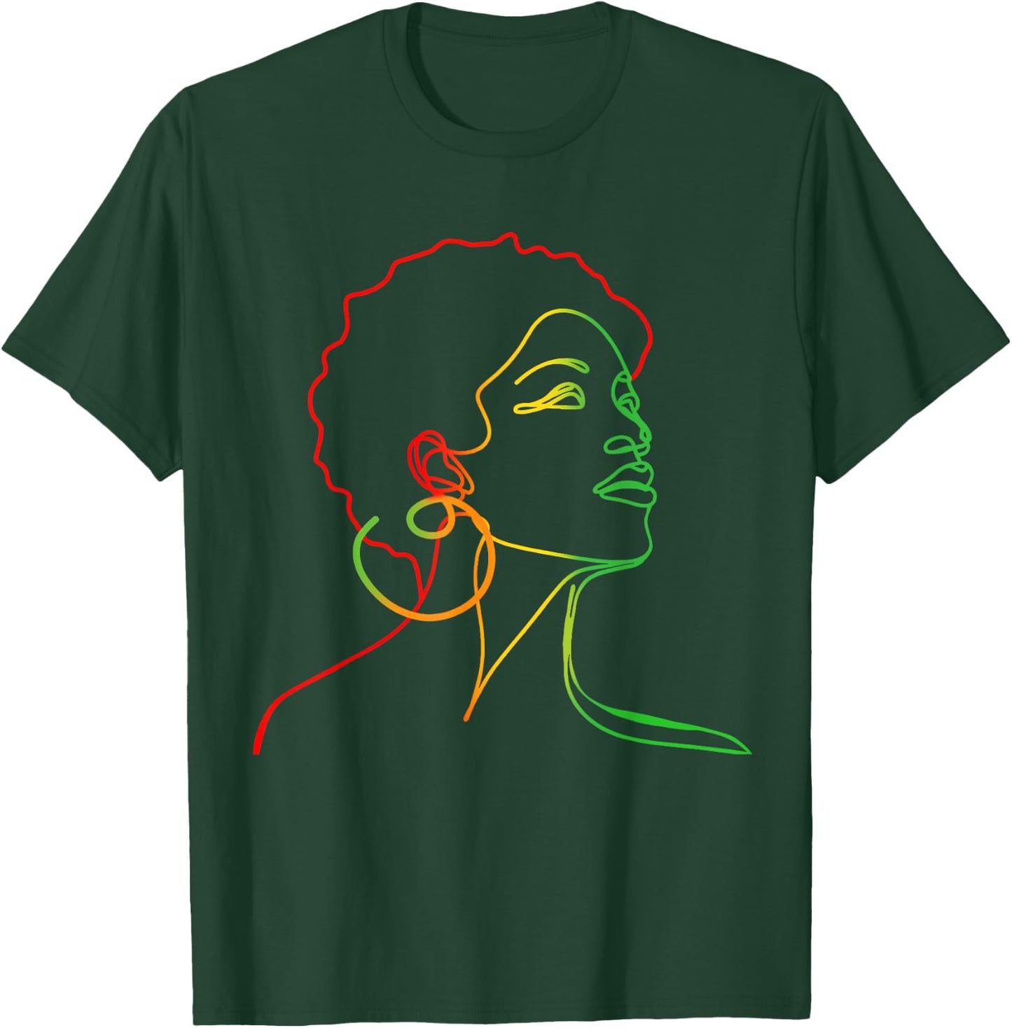 Black Women Juneteenth Face Abstract Art Melanin African T-Shirt - T-Shirt | Forest