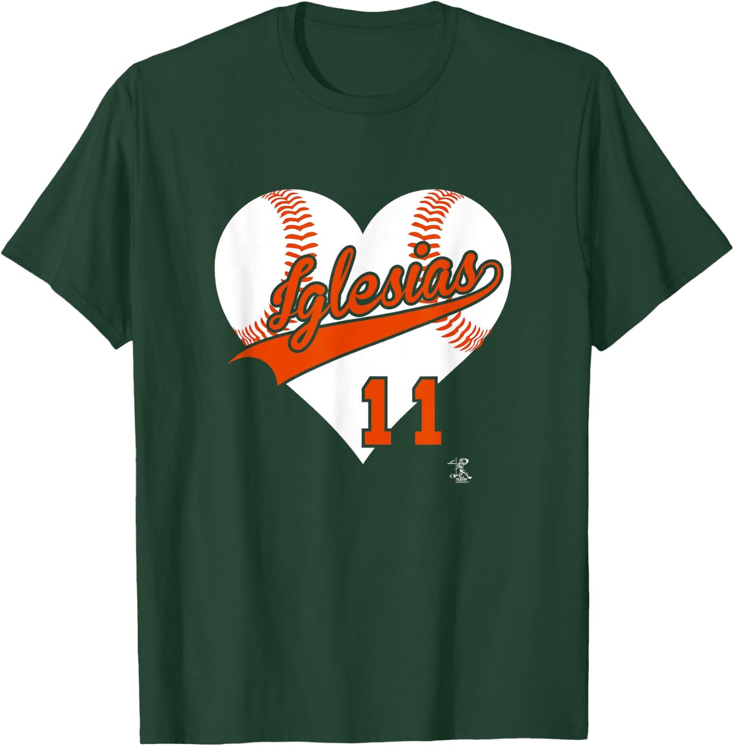 Jose Iglesias Baseball Heart Gameday T-Shirt - T-Shirt | Forest