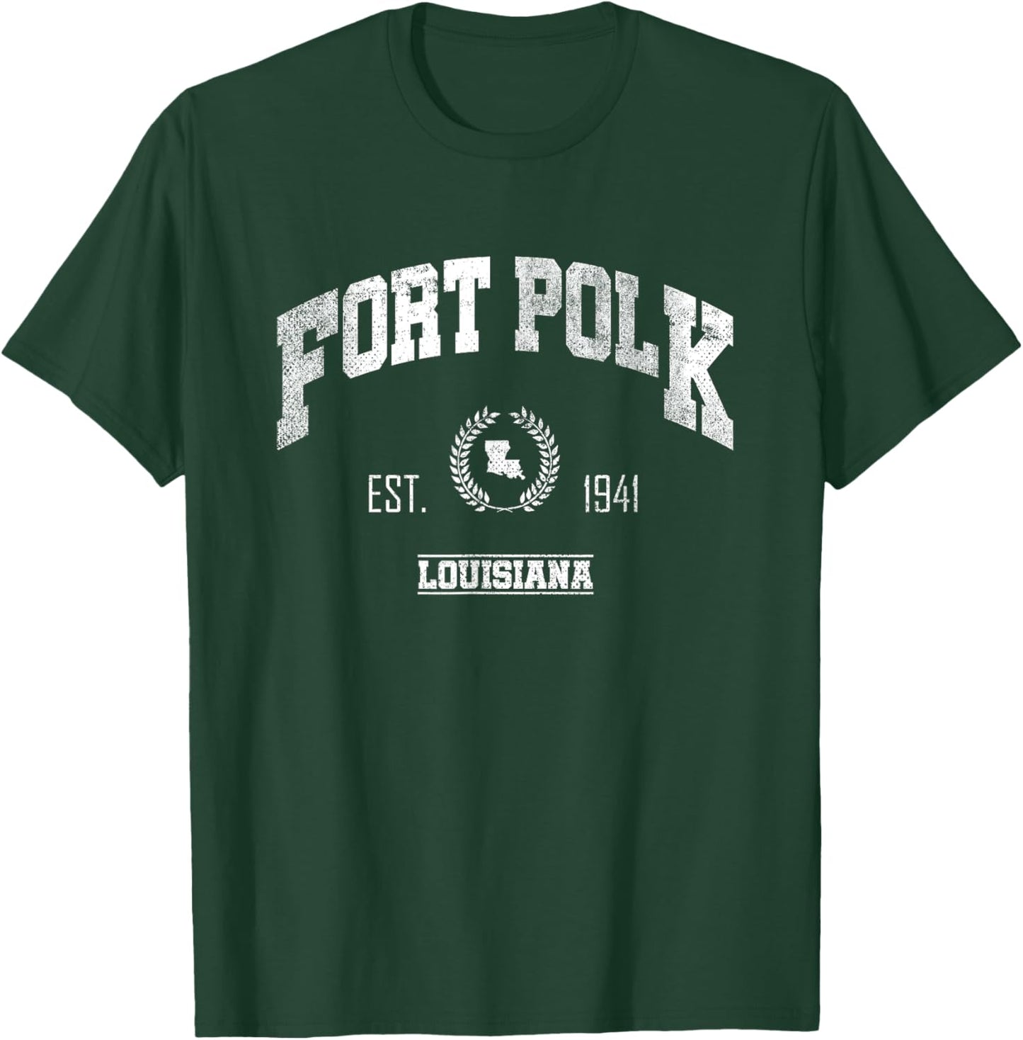 Fort Polk LA | Louisiana | Vintage Throwback T-Shirt - T-Shirt | Forest