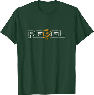 Rebel Bitcoin Crypto Currency DeFi HODL BTC T-Shirt - T-Shirt | Forest