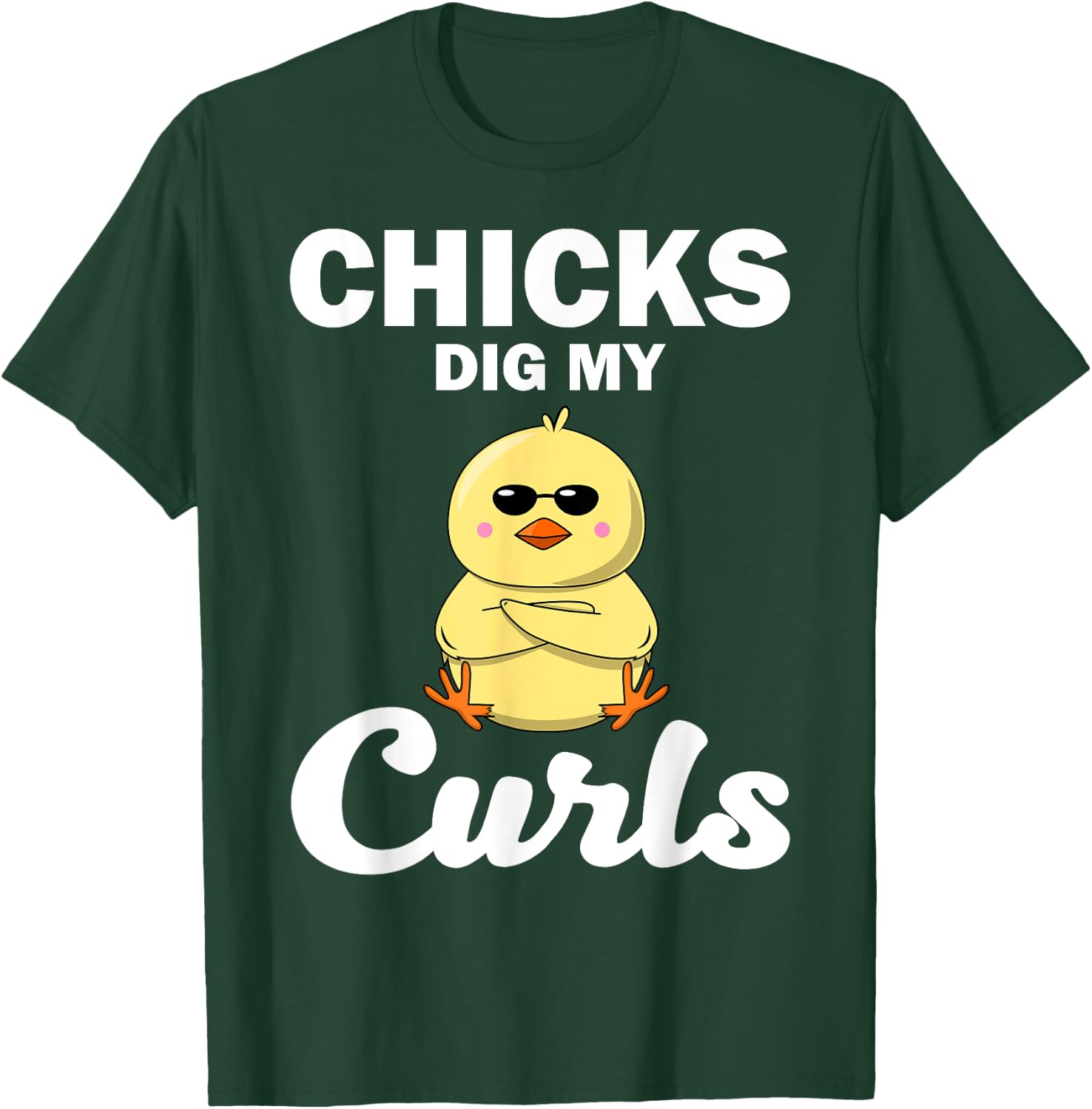 Funny Chicks Dig My Curls Gift Toddlers Curly Hair Boys T-Shirt - T-Shirt | Forest