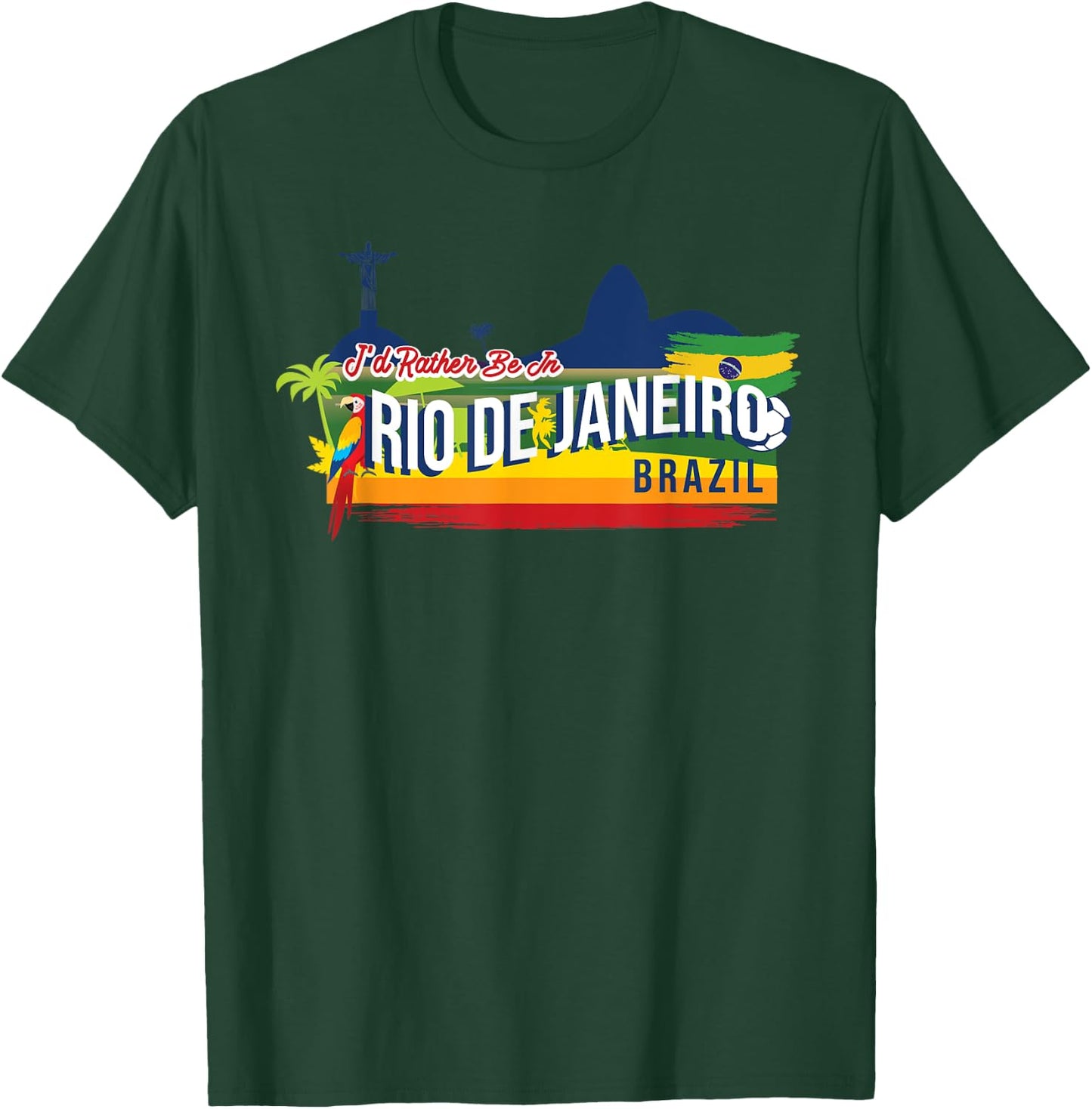 I'd Rather Be In Rio De Janeiro Brazil Vintage Souvenir T-Shirt - T-Shirt | Forest