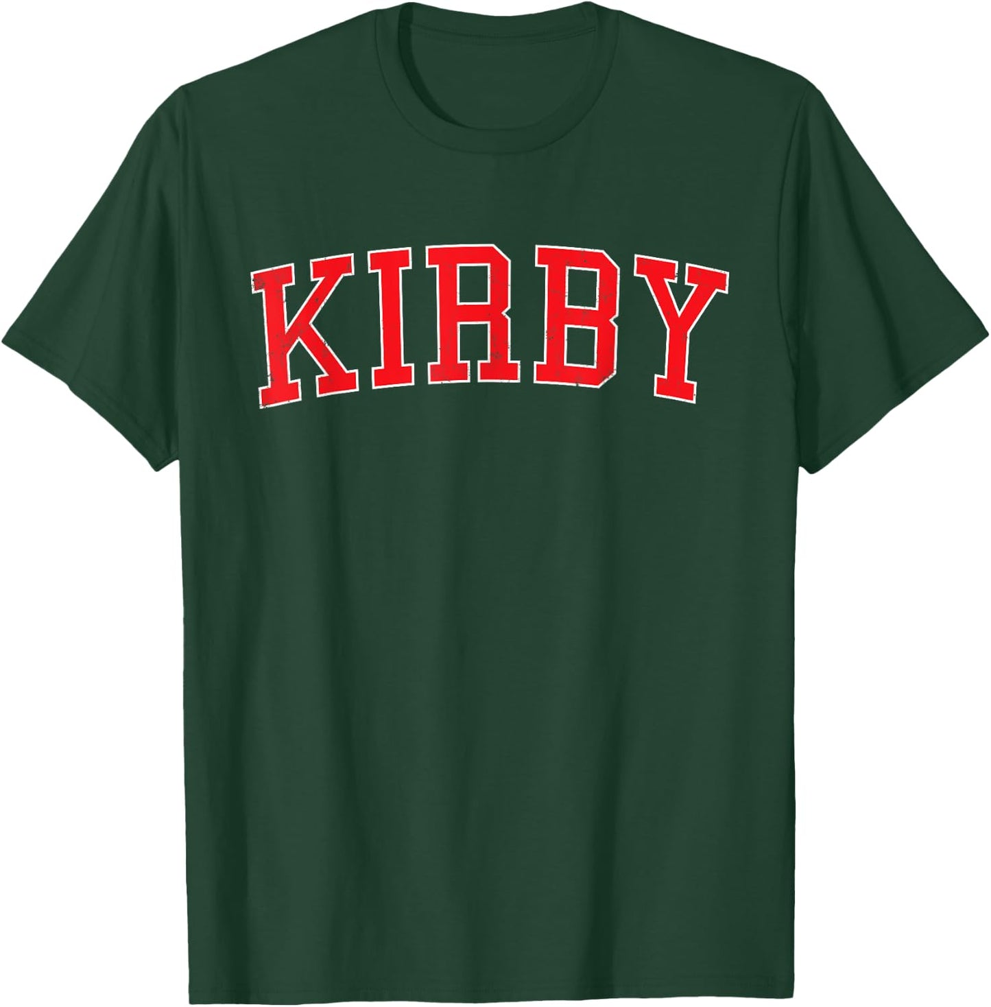 Vintage Kirby TX Distressed Red Varsity Style T-Shirt - T-Shirt | Forest