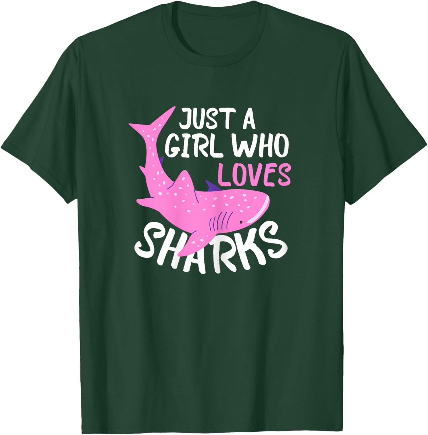 Just A Girl Who Loves Sharks Funny Kids Shark Lover Summer T-Shirt - T-Shirt | Forest