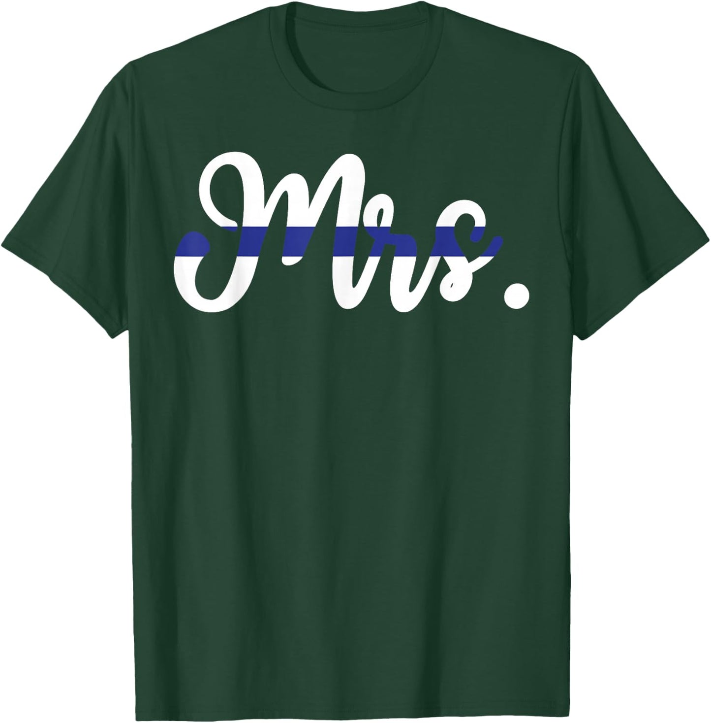 Proud Wife of A Police Officer Thin Line in Blue Shirt T-Shirt - T-Shirt | Forest