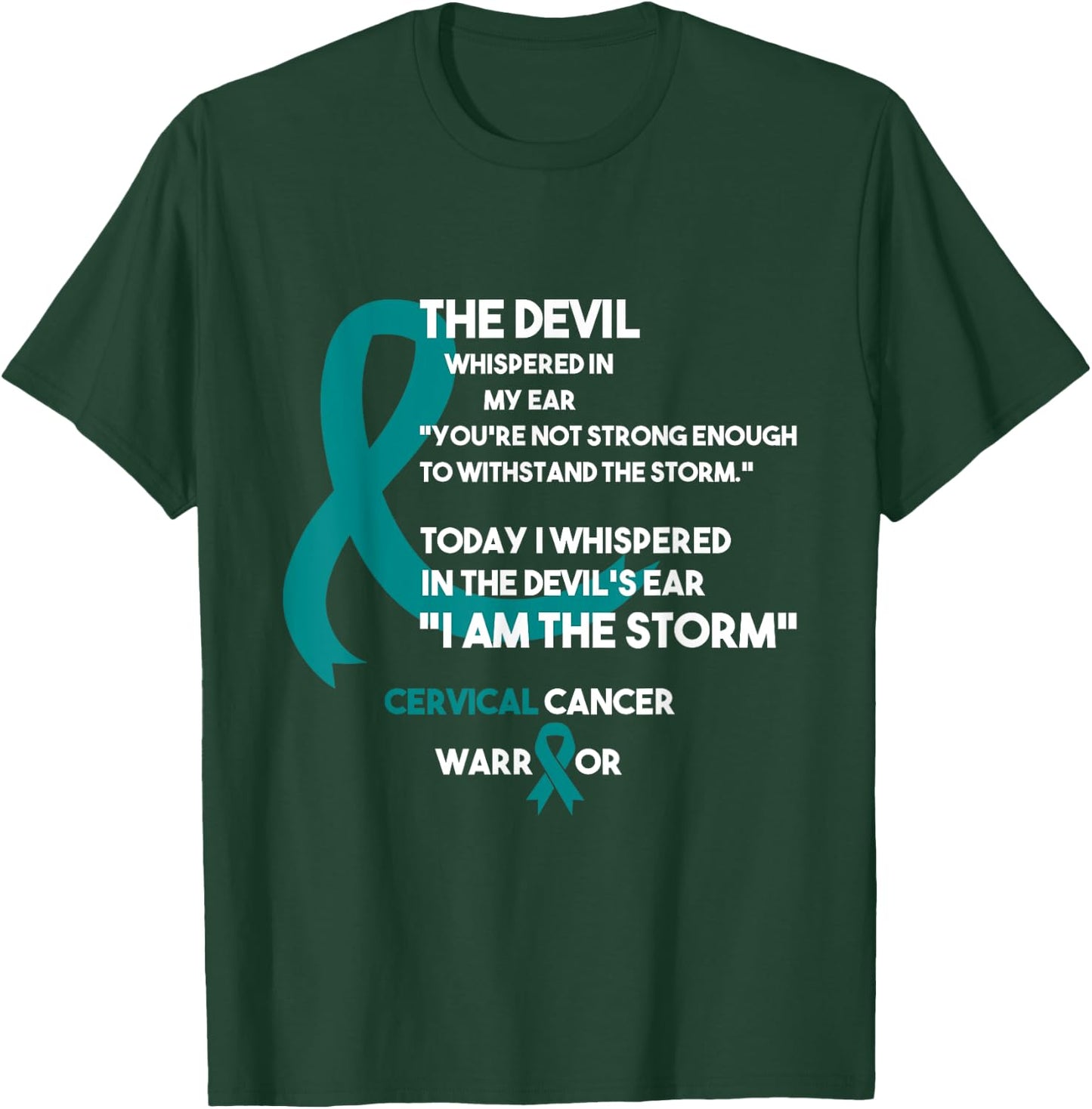 Cancer Fight Supporter Cervical Cancer Awareness T-Shirt - T-Shirt | Forest