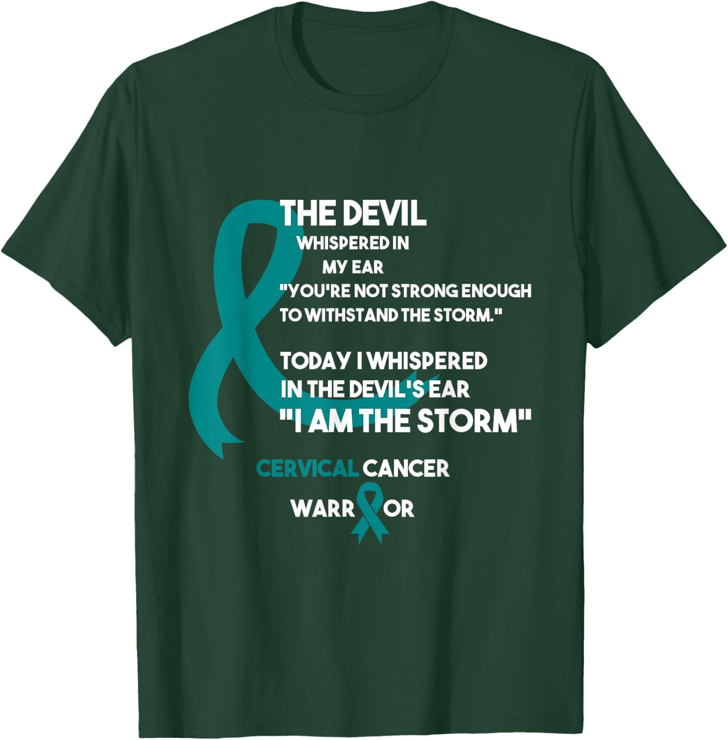 Cancer Fight Supporter Cervical Cancer Awareness T-Shirt - T-Shirt | Forest