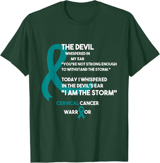 Cancer Fight Supporter Cervical Cancer Awareness T-Shirt - T-Shirt | Forest
