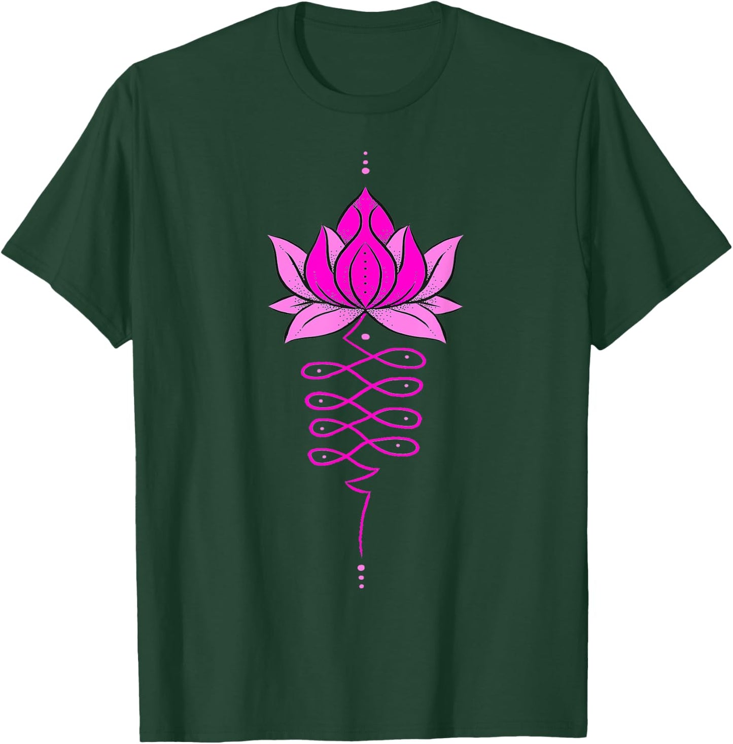 Unalome Lotus Flower Tree Mandala Tattoo Boho Zen Yoga T-Shirt - T-Shirt | Forest