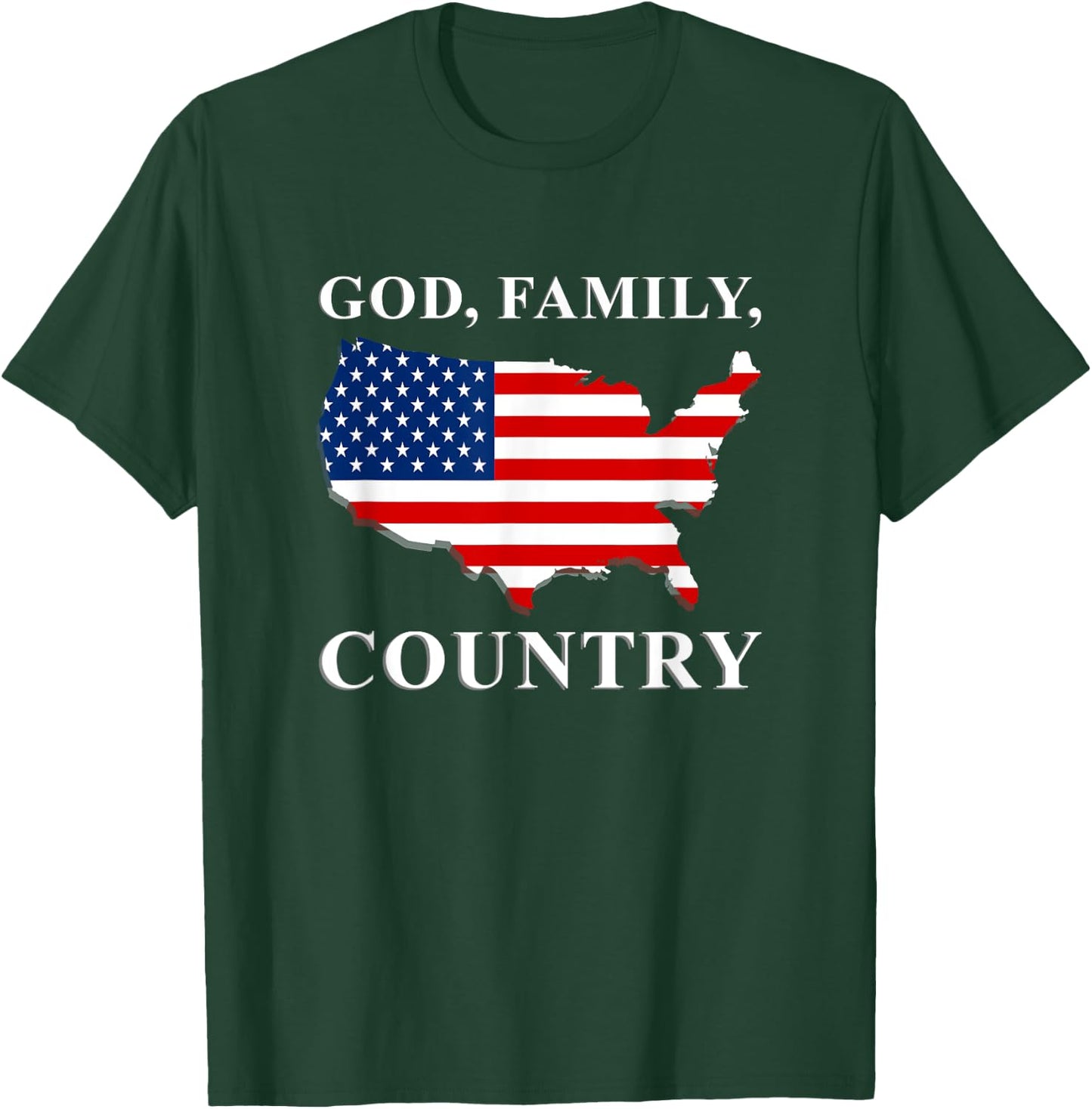 God Family Country US Flag Jesus Christ Holy Bible Prayer T-Shirt - T-Shirt | Forest