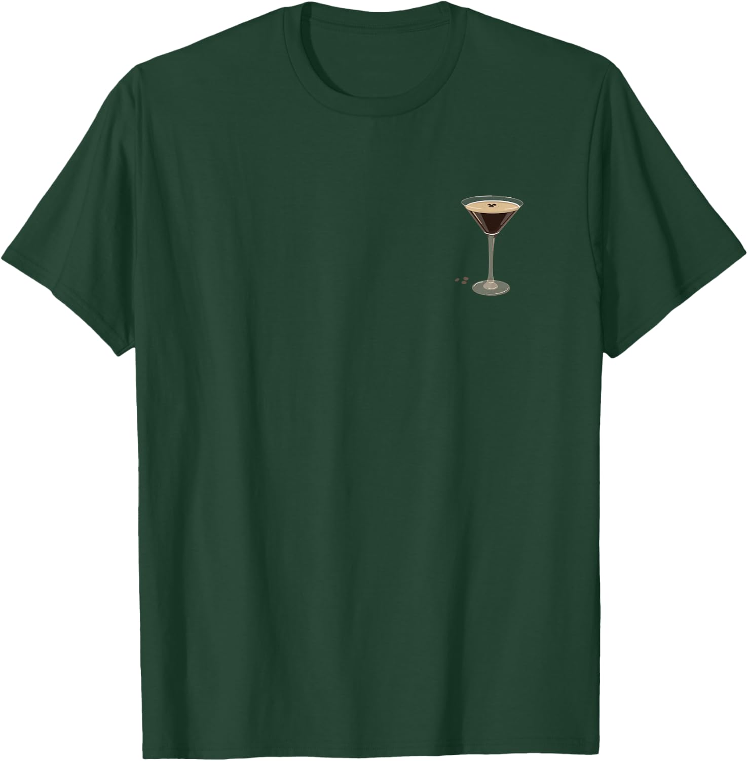 Glass Espresso Martini Minimalist Elegance Pocket Drinking T-Shirt - T-Shirt | Forest