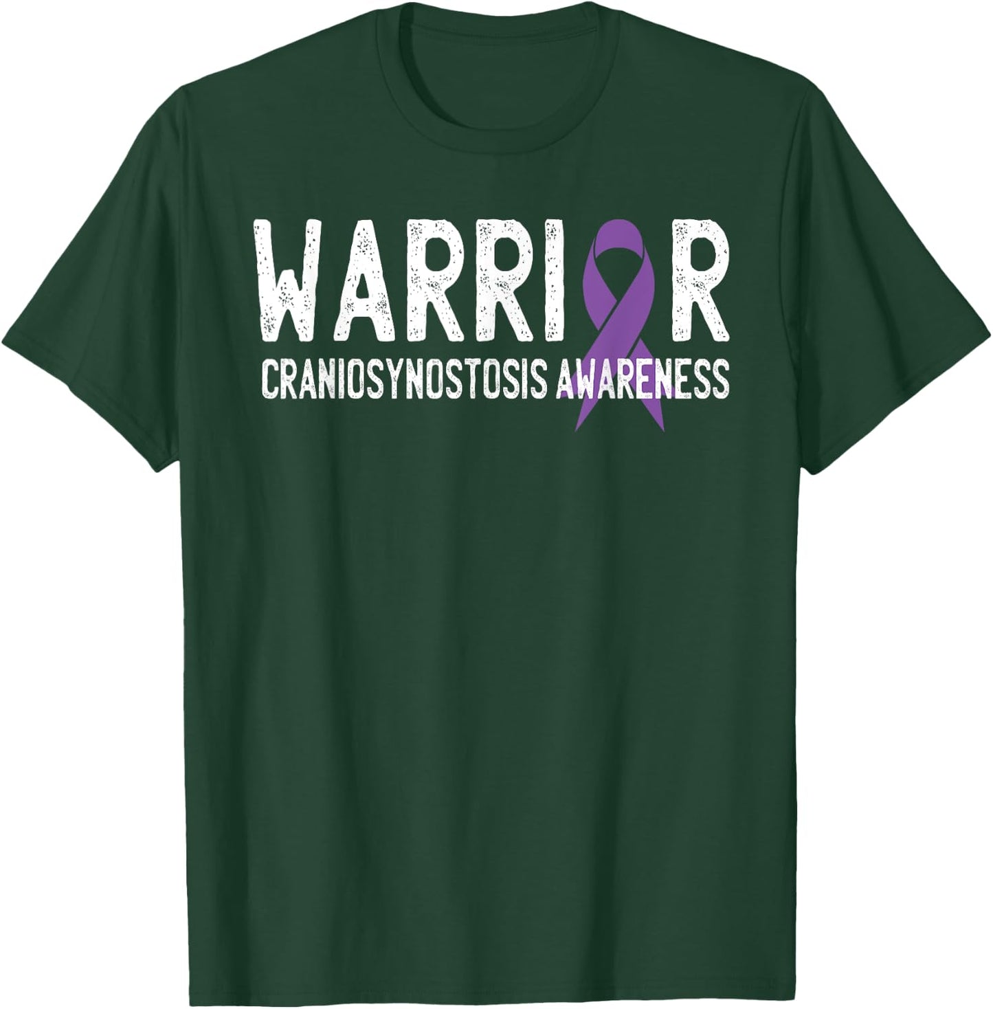 Warrior Craniosynostosis CSO Awareness Purple Ribbon Support T-Shirt - T-Shirt | Forest