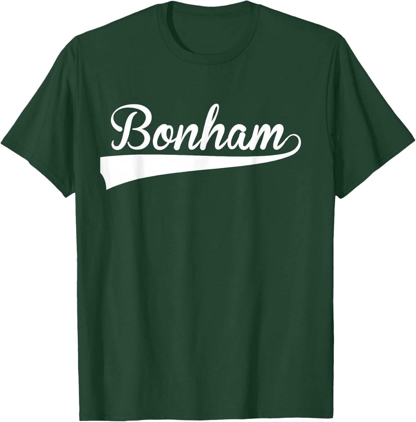 BONHAM Baseball Vintage Retro Font T-Shirt - T-Shirt | Forest