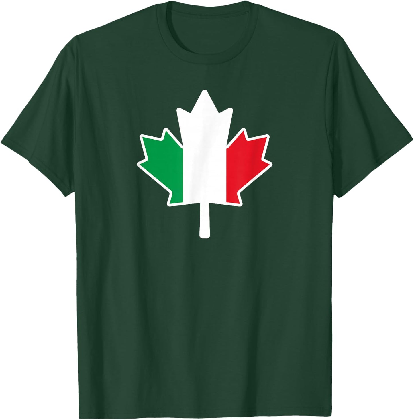 Half Canadian Italian: Canada Italy Maple Leaf Flag Mix T-Shirt - T-Shirt | Forest