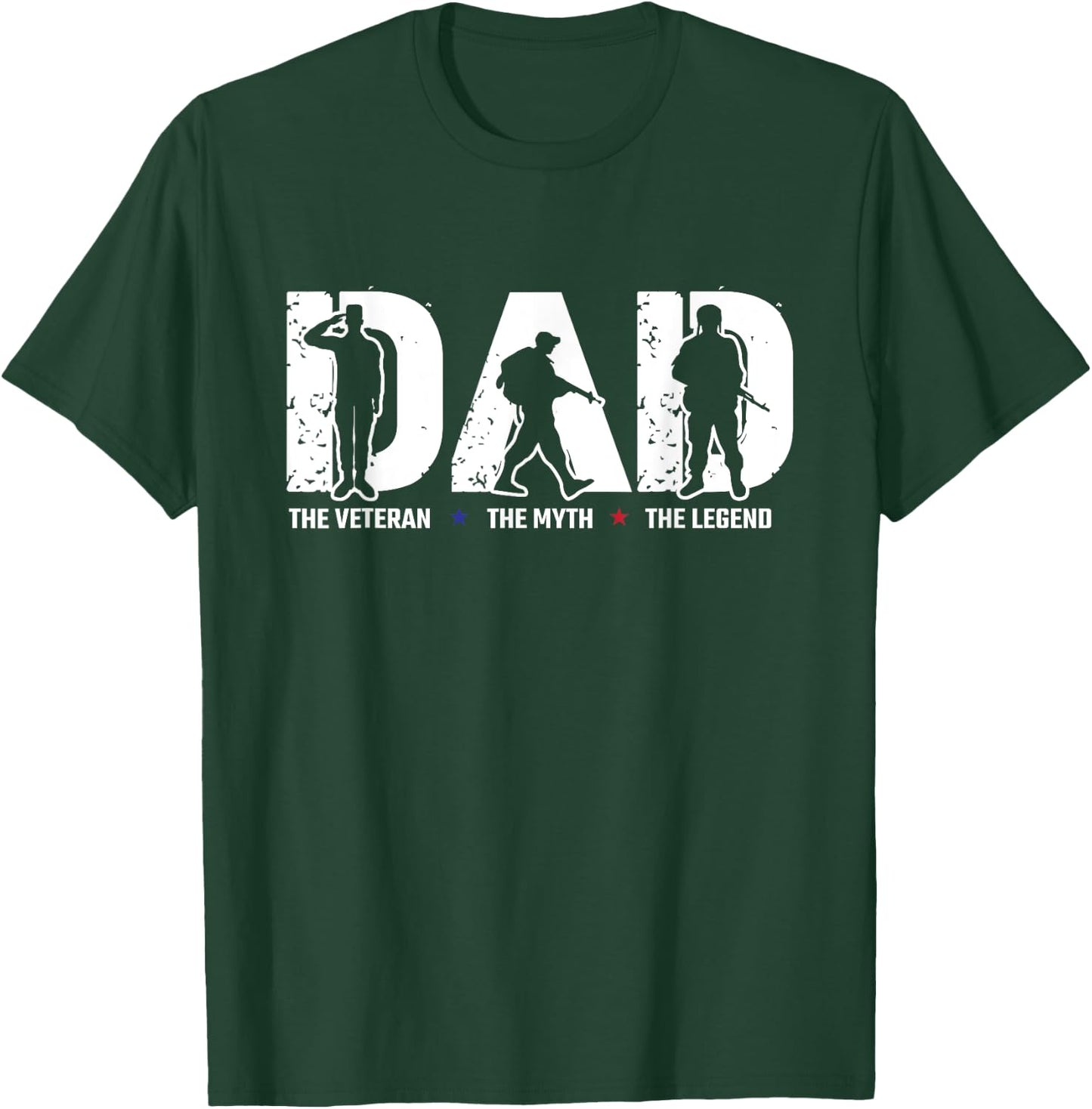 Veteran Dad The Myth Legend Cool Father's Day Military Gifts T-Shirt - T-Shirt | Forest