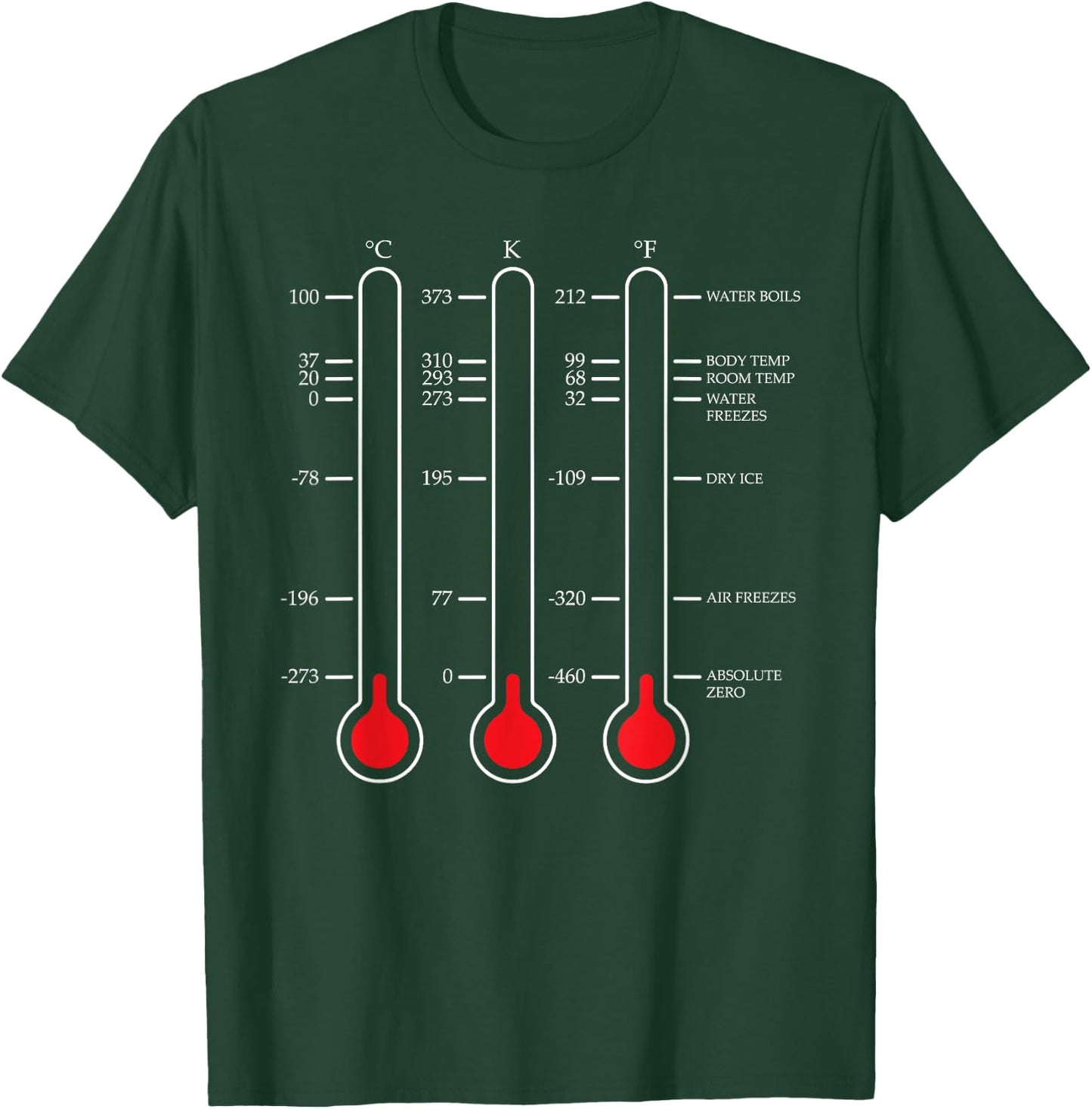 Absolute temperature zero science Celsius Kelvin T-Shirt - T-Shirt | Forest