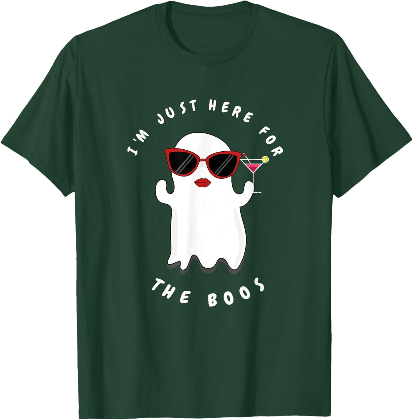 I'm Just Here For The Boos Women Funny Halloween Ghost T-Shirt - T-Shirt | Forest