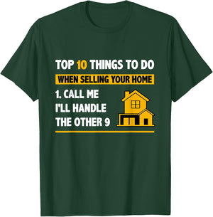 Top 10 Things To Do When Selling Your House - Funny Realtor T-Shirt - T-Shirt | Forest