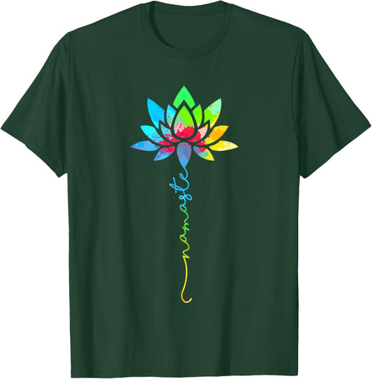 Namaste Rainbow Mandala Lotus Flower Meditation Yoga T-Shirt - T-Shirt | Forest