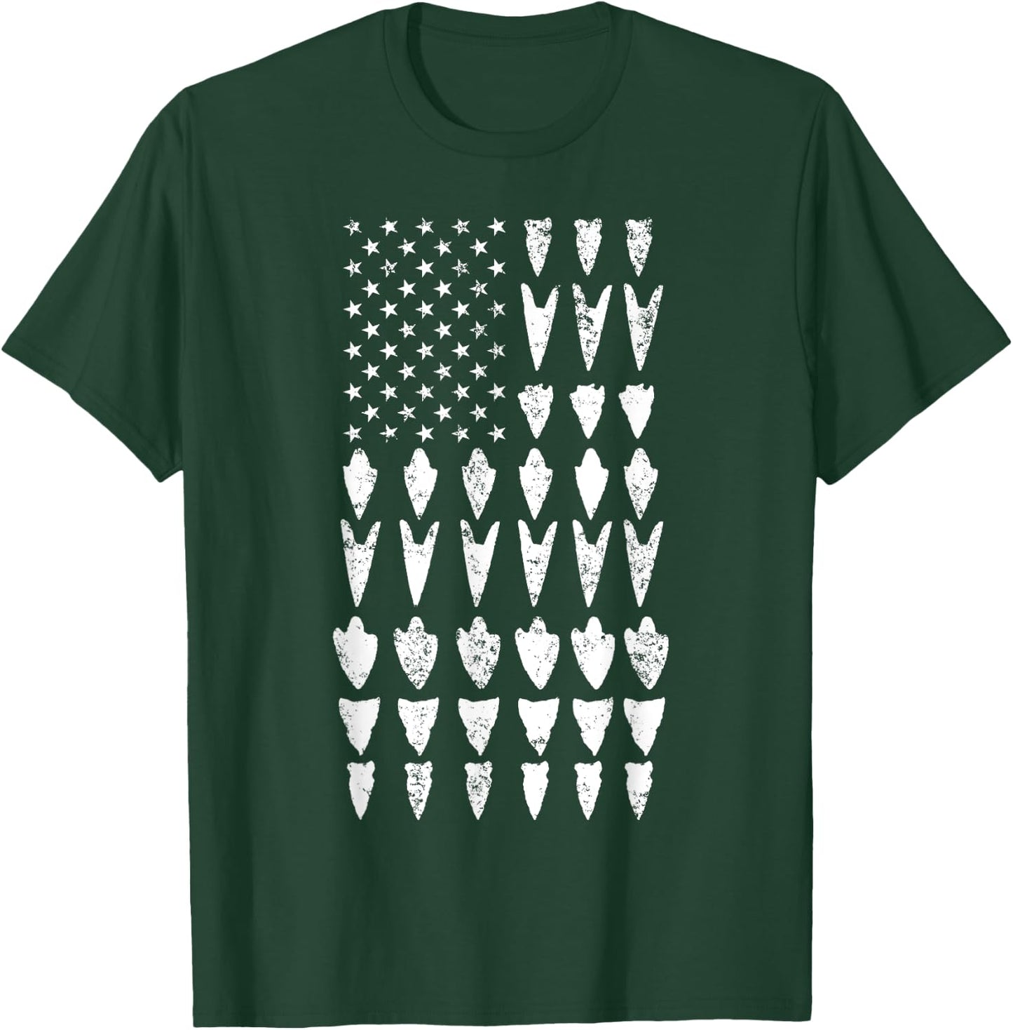 Arrowhead Hunting Collector USA Flag Hunt Hunter Men T-Shirt - T-Shirt | Forest