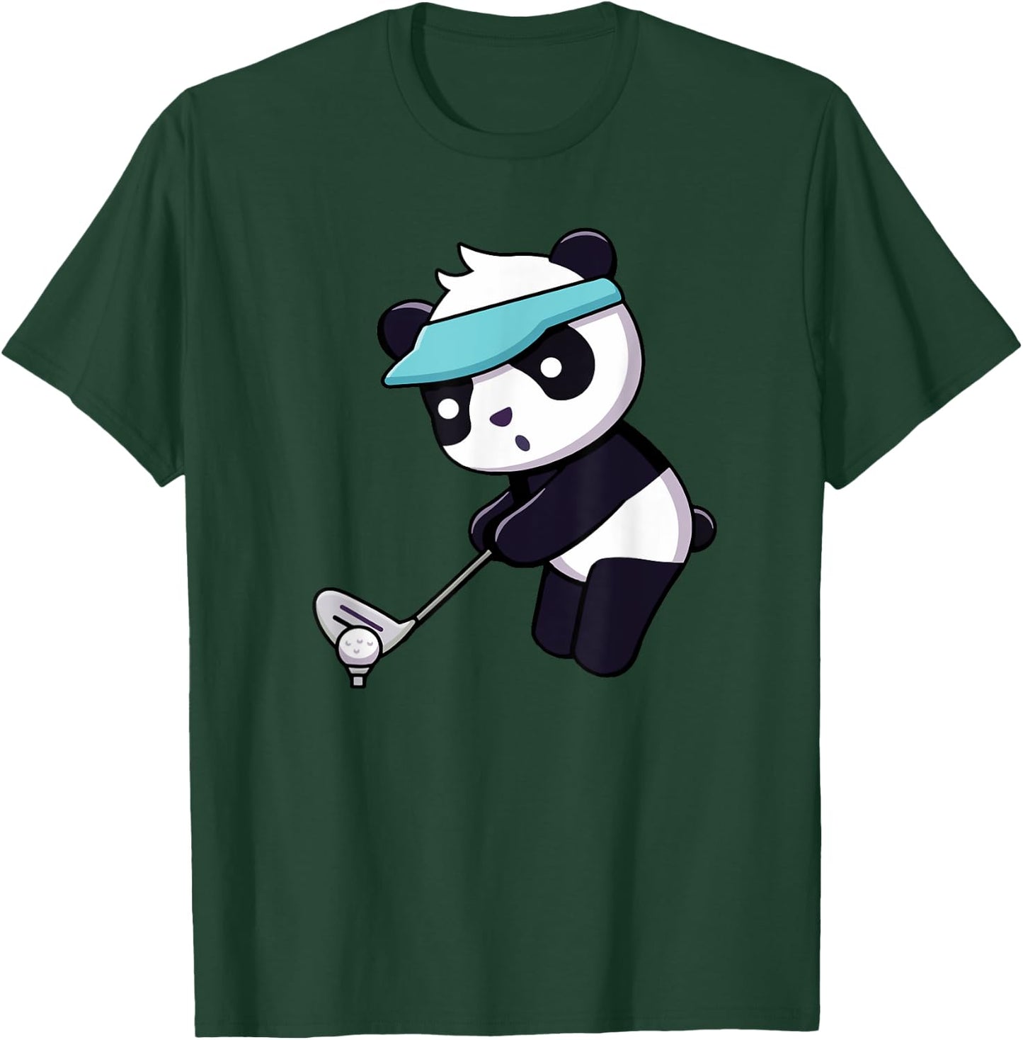 Panda Playing Golf Funny Animal Golfer Panda Bear Golfing T-Shirt - T-Shirt | Forest