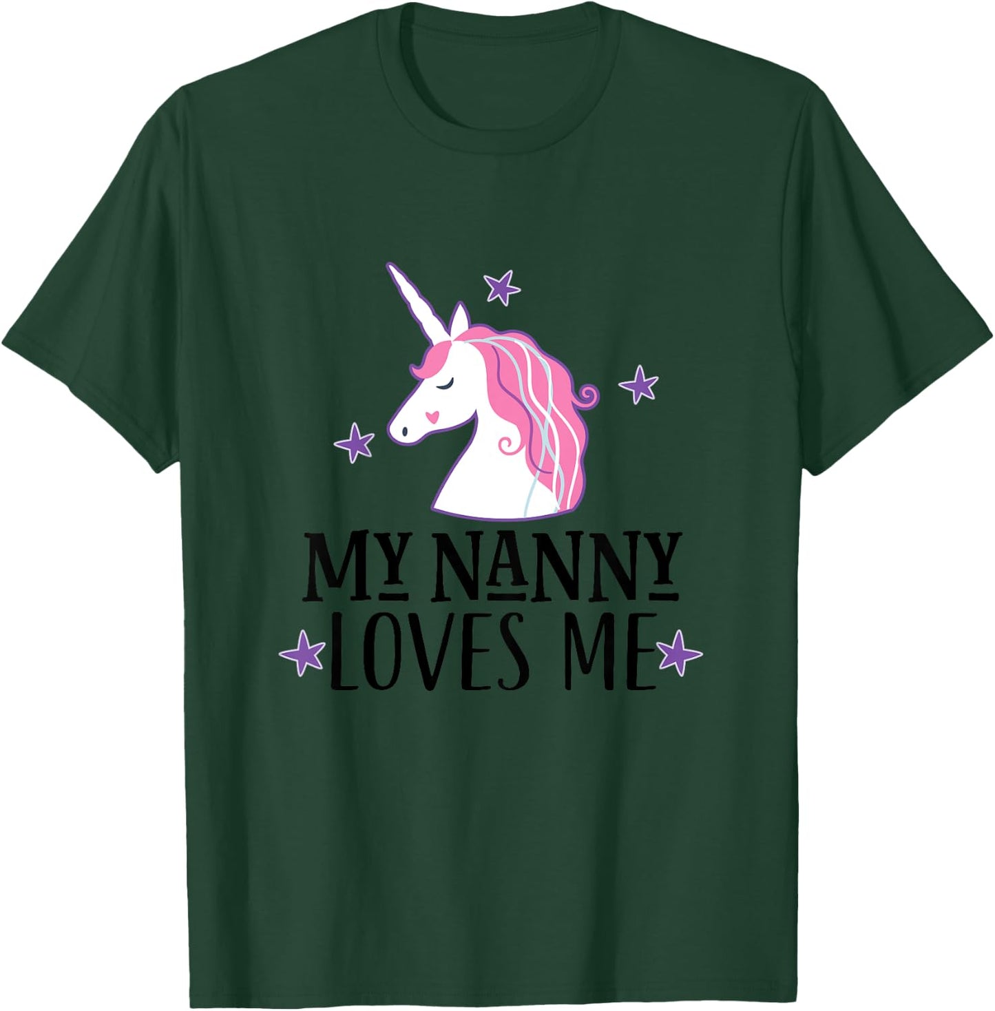 My Nanny Loves Me Unicorn Granddaughter T-Shirt - T-Shirt | Forest
