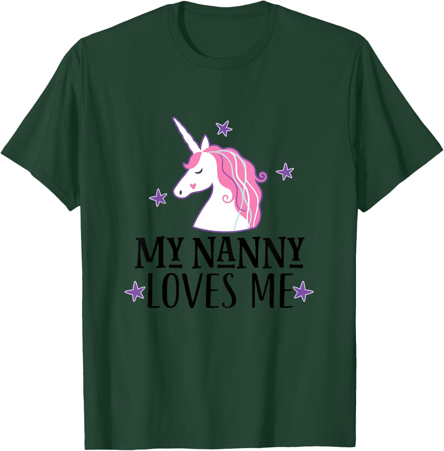 My Nanny Loves Me Unicorn Granddaughter T-Shirt - T-Shirt | Forest