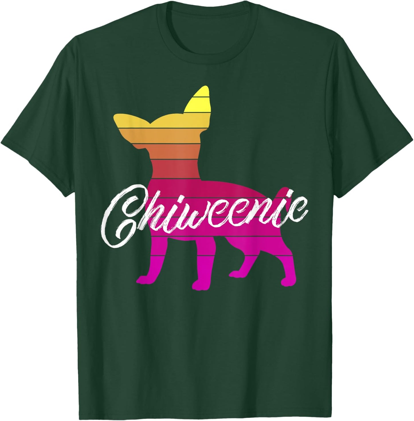 Cute Retro Chiweenie Silhouette Gift design for Chiweenies T-Shirt - T-Shirt | Forest