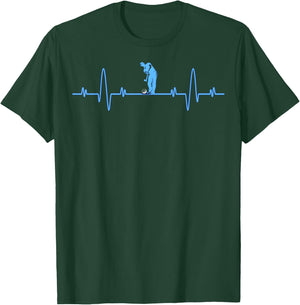 Funny Golf Heartbeat Shirt - Golfers Men Women Gifts Cool T-Shirt - T-Shirt | Forest