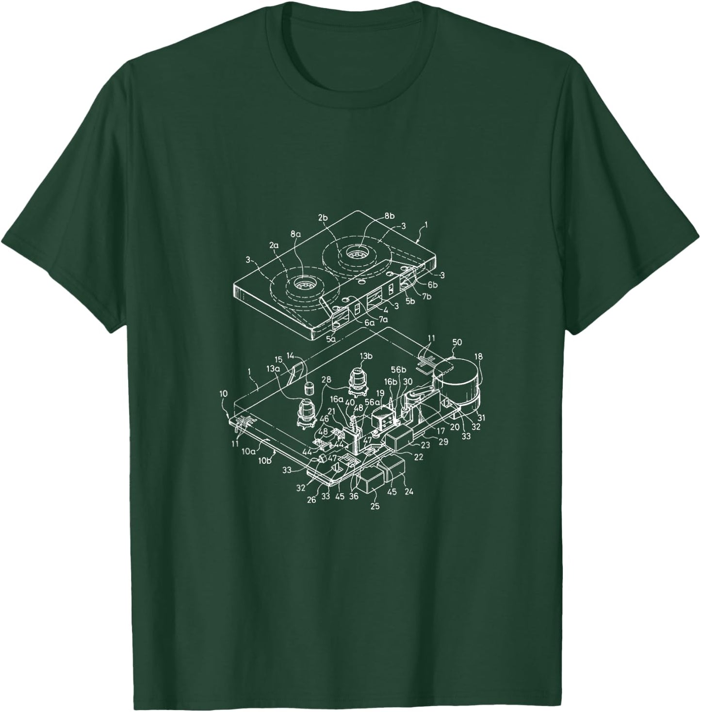 Cassette Tapes Mixtapes Drawing Schematic, 1980s Costume T-Shirt - T-Shirt | Forest