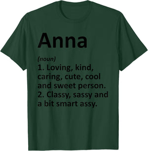 ANNA Definition Personalized Name Funny Birthday Gift T-Shirt - T-Shirt | Forest