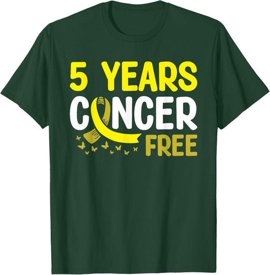 Bone Cancer Awareness 5 Years Cancer Free T-Shirt - T-Shirt | Forest