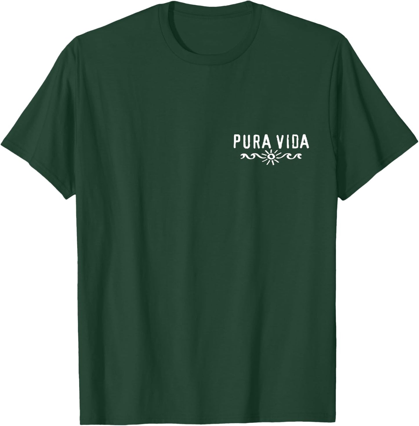 Pura Vida, Costa Rica, Wave, Sun, Happiness, Satisfaction T-Shirt - T-Shirt | Forest