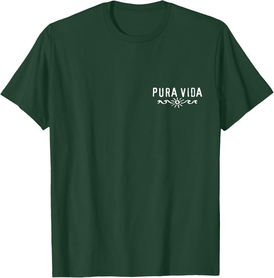 Pura Vida, Costa Rica, Wave, Sun, Happiness, Satisfaction T-Shirt - T-Shirt | Forest