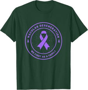 Macular Degeneration Ribbon Awareness Family Support Gift T-Shirt - T-Shirt | Forest