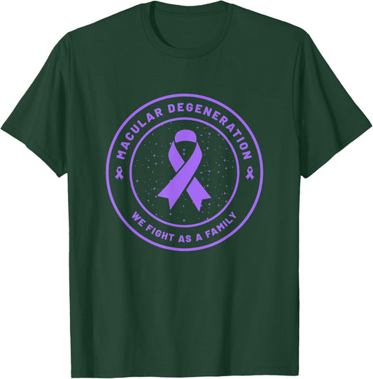 Macular Degeneration Ribbon Awareness Family Support Gift T-Shirt - T-Shirt | Forest