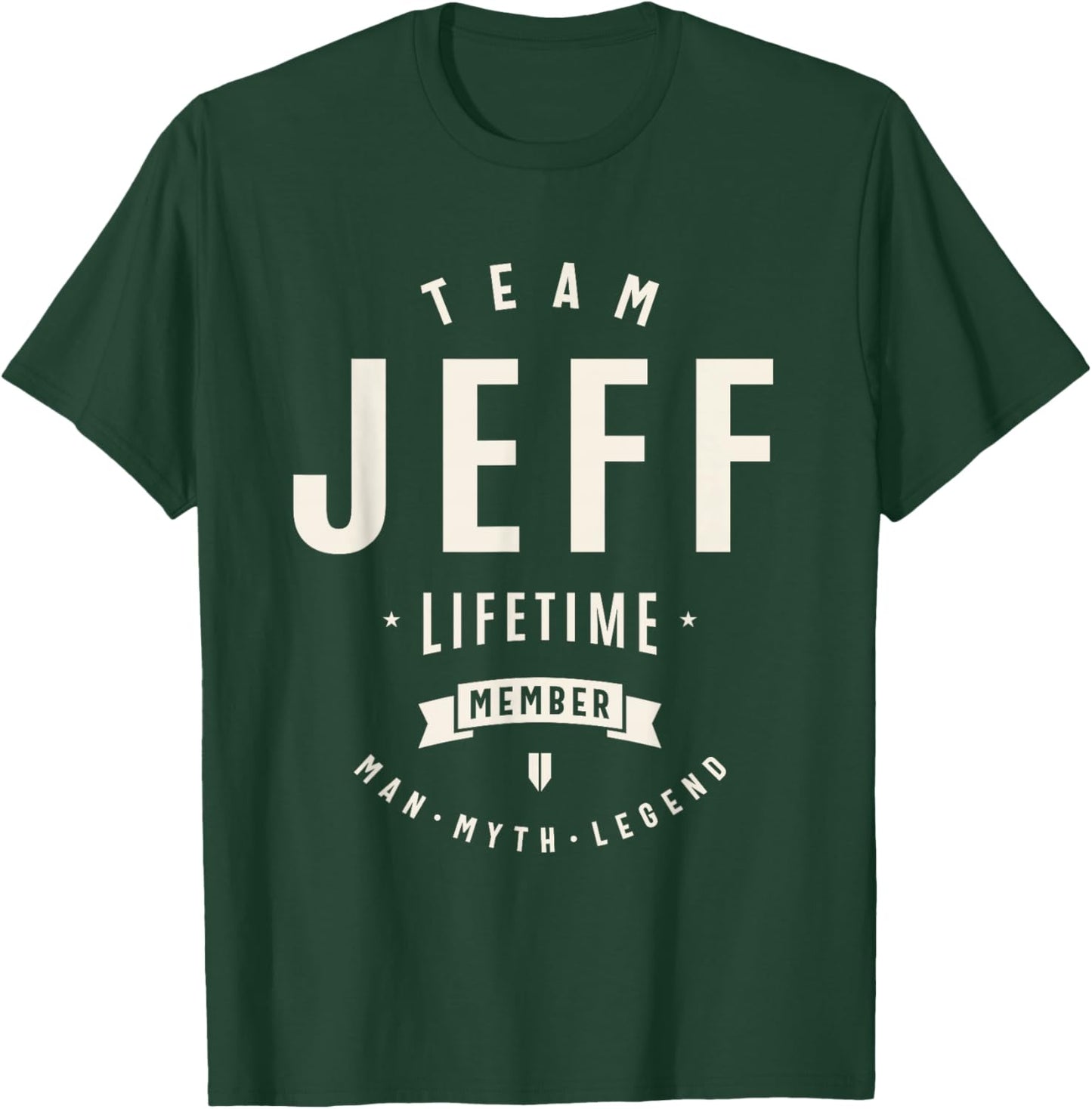 Team Jeff Lifetime Member Funny Name Jeff , Small, Black T-Shirt - T-Shirt | Forest