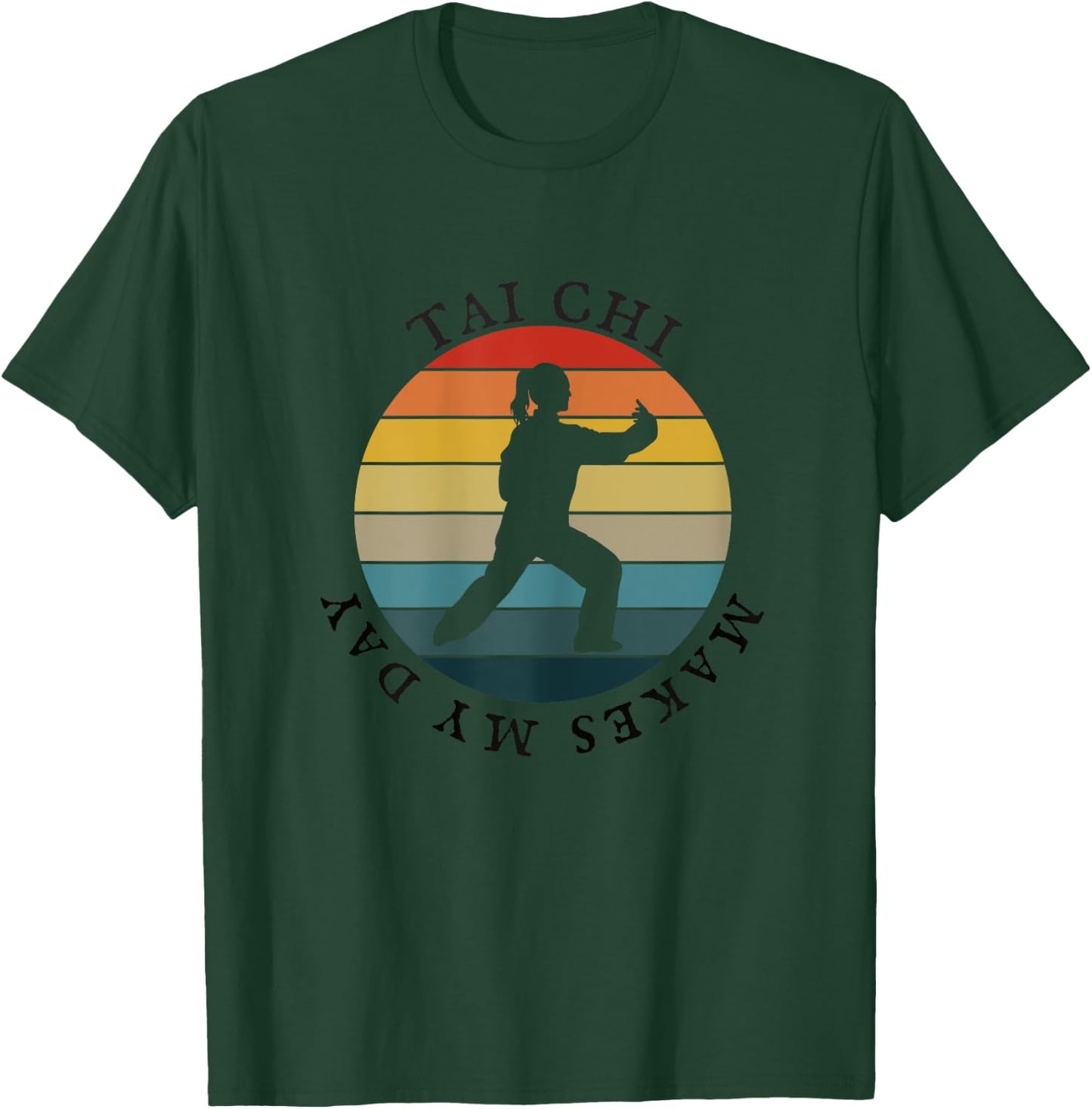 Tai Chi Makes My Day, Women Retro Vintage 80s Yin Yang T-Shirt - T-Shirt | Forest
