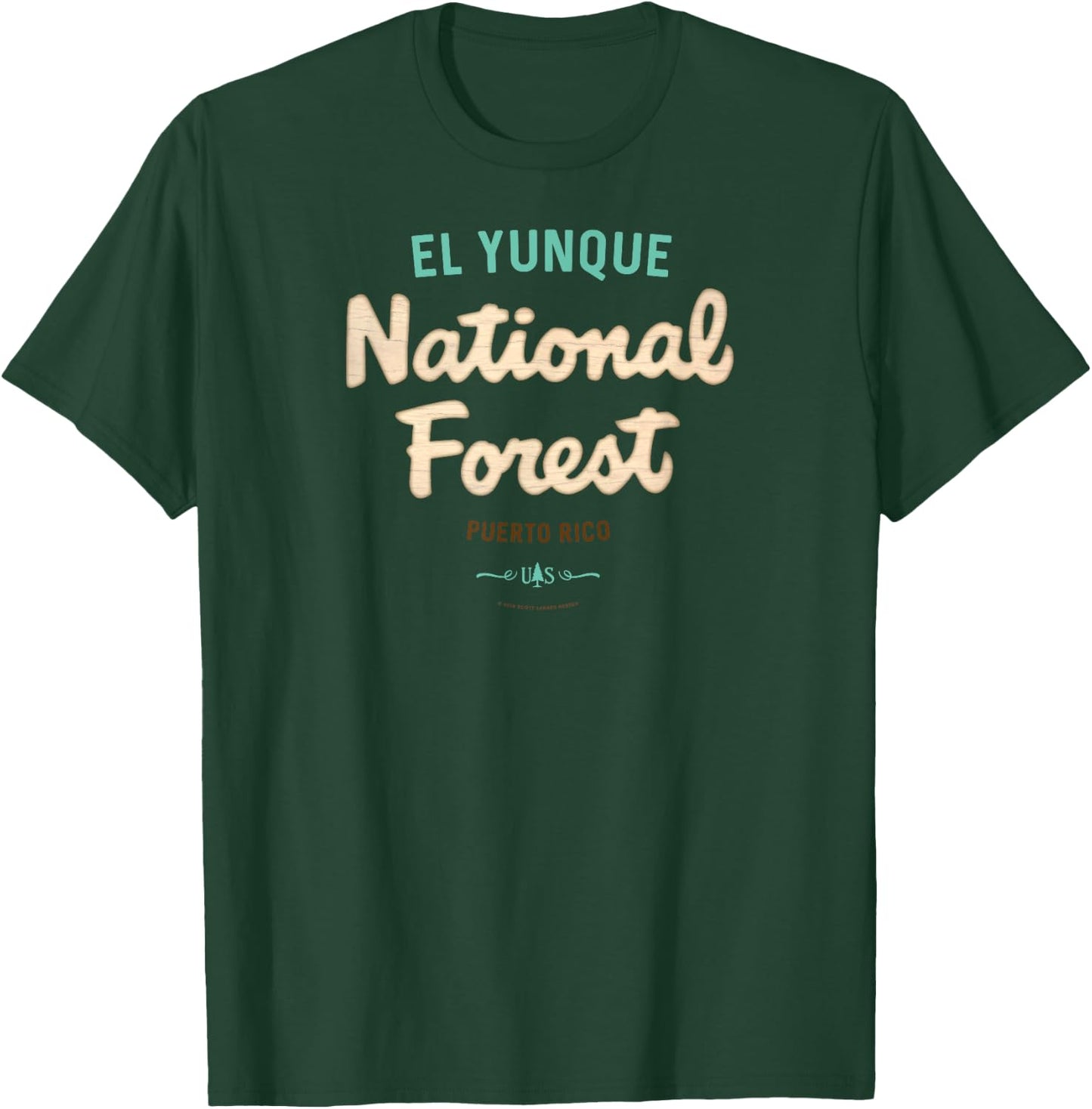 El Yunque National Forest Puerto Rico USFS Script Logo T-Shirt - T-Shirt | Forest